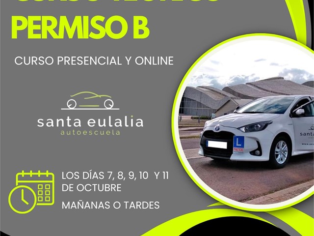 CURSO PRESENCIAL Y ONLINE FORMACION TEORICA PERMISO B