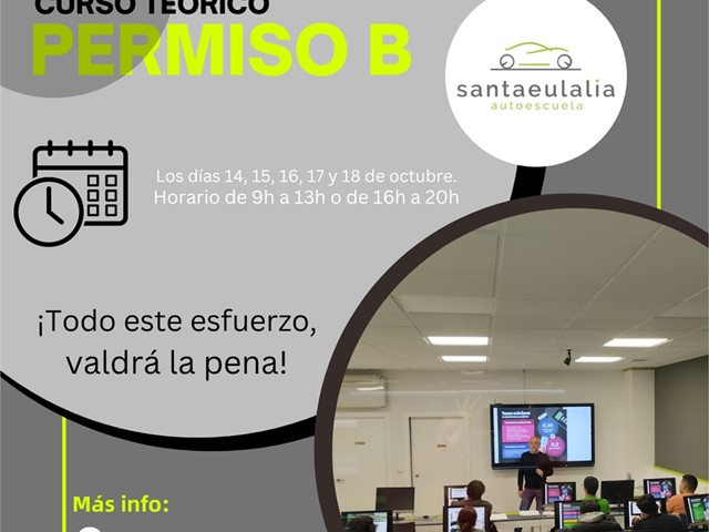 CURSO PRESENCIAL Y ONLINE FORMACION TEORICA PERMISO B